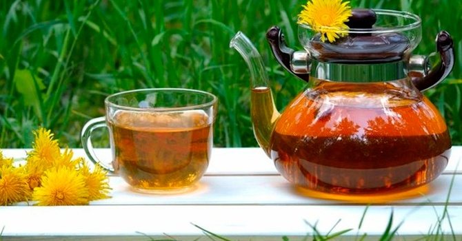 Целебный вкусный чай на цветках одуванчика